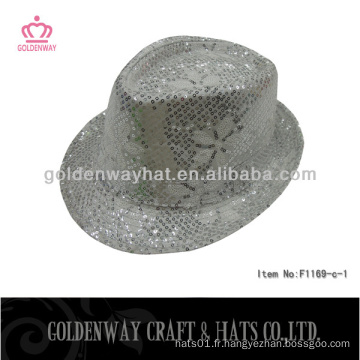 Blanc brillant belle sequin chapeaux fedora nouvelle arrivée